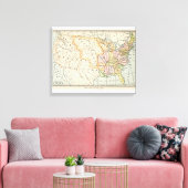 Verenigde Staten 1830 Historische Kaart Illustrati Canvas Afdruk (Insitu (Woonkamer))
