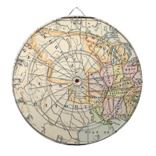 Verenigde Staten 1830 Historische Vintage Kaart Dartbord