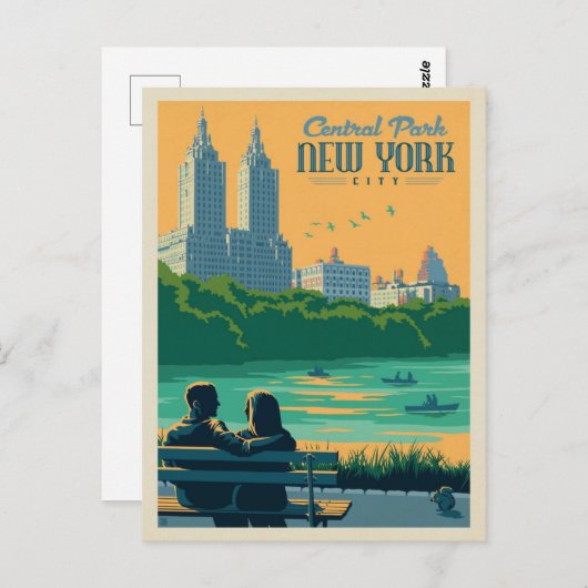 "Verenigde Staten: 1840s/hedendaagse NYC - Central Briefkaart (Voorkant / Achterkant)