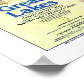 " Verenigde Staten : 1987 - Great Lakes MAP ... Poster (Hoek)