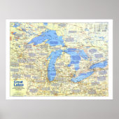 " Verenigde Staten : 1987 - Great Lakes MAP ... Poster (Voorkant)