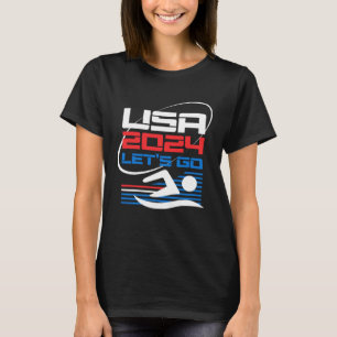 Verenigde Staten 2024 Zomerspelen Zwemmen Amerika  T-shirt