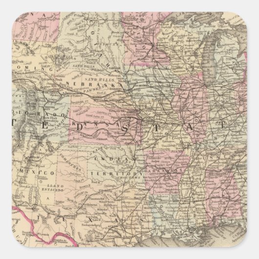 Verenigde Staten 24 Vierkante Sticker (Voorkant)