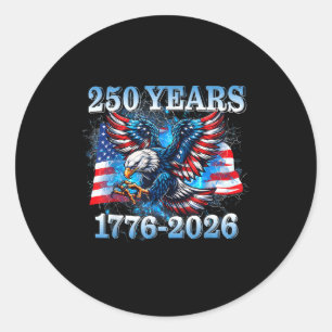 Verenigde Staten 250 Jaar 1776-2026 Adelaar Amerik Ronde Sticker