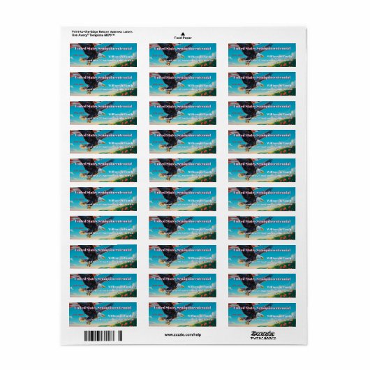 Verenigde Staten 250 Semiquincentennial Bald Eagle Etiket (Full Sheet)