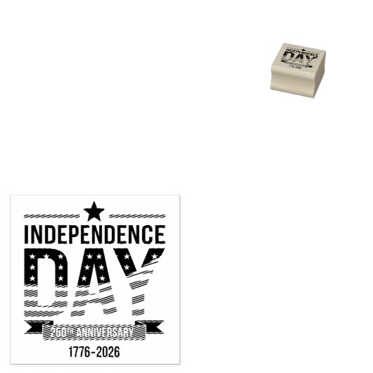 Verenigde Staten 250e Onafhankelijkheidsdag Vierin Rubberstempel (Gestempeld)
