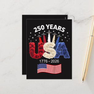 Verenigde Staten 250e verjaardag Amerikaanse vlag Feestdagenkaart
