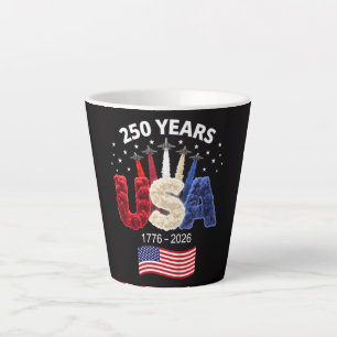 Verenigde Staten 250e verjaardag Amerikaanse vlag Latte Mok