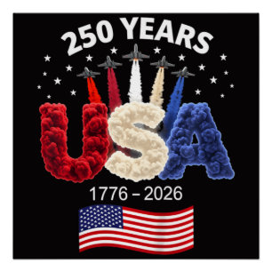 Verenigde Staten 250e verjaardag Amerikaanse vlag Perfect Poster