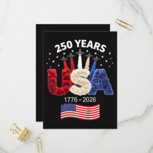 Verenigde Staten 250e verjaardag Amerikaanse vlag Uitnodiging Briefkaart