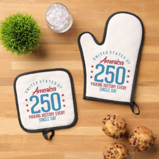 Verenigde Staten 250e Verjaardag Geschiedenis Make Ovenwant & Pannenlap Set