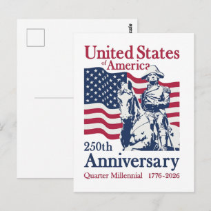 Verenigde Staten 250e Verjaardag Herdenkings Kunst Briefkaart