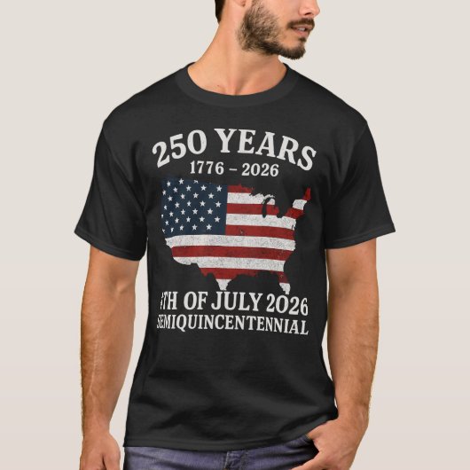 Verenigde Staten 250ste Jubileum Semiquincentennia T-shirt (Voorkant)