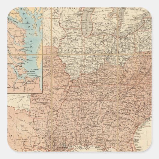Verenigde Staten 2 Vierkante Sticker (Voorkant)
