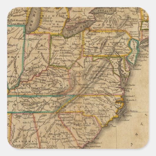 Verenigde Staten 3 Vierkante Sticker (Voorkant)