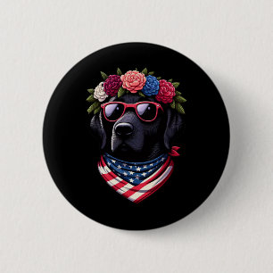 Verenigde Staten 4 juli Black Patriotic American L Ronde Button 5,7 Cm