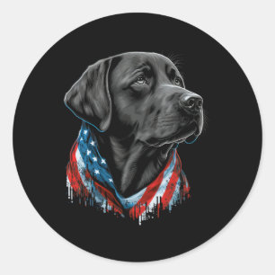 Verenigde Staten 4 juli Black Patriotic American L Ronde Sticker