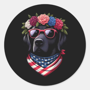 Verenigde Staten 4 juli Zwarte Patriottische Ameri Ronde Sticker