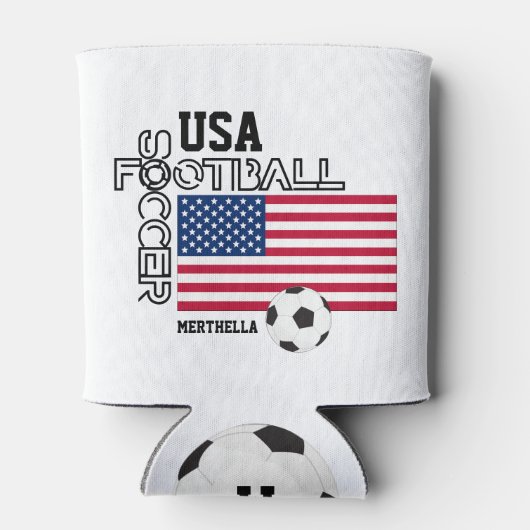 Verenigde Staten - Aangepast Football voor Voetbal Blikjeskoeler (Achterkant)