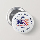 Verenigde Staten - Aangepaste campagne Ronde Button 5,7 Cm (Voorkant /achterkant)