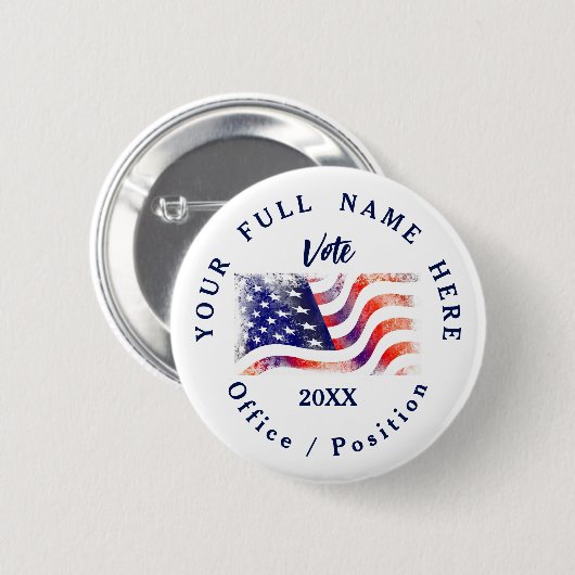 Verenigde Staten - Aangepaste campagne Ronde Button 5,7 Cm (Voorkant /achterkant)