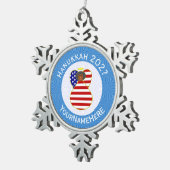 Verenigde Staten Afro-Amerikaanse Angel Hanukkah V Tin Sneeuwvlok Ornament (Rechts)