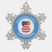 Verenigde Staten Afro-Amerikaanse Angel Hanukkah V Tin Sneeuwvlok Ornament (Voorkant)