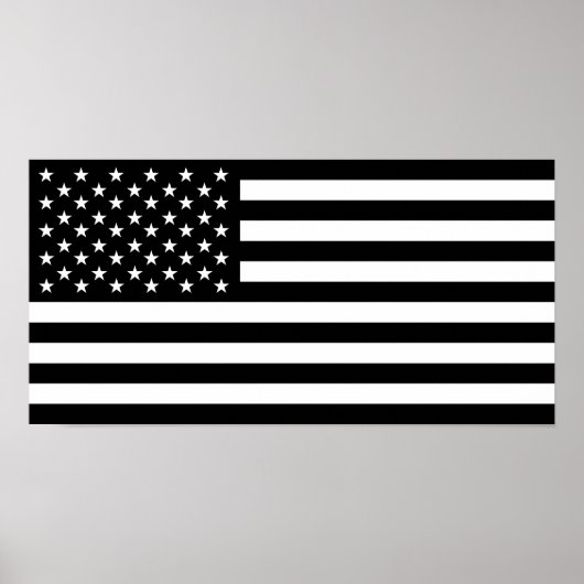 verenigde staten america zwarte vlag verenigd poster (Voorkant)
