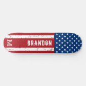 Verenigde Staten American Flag Monogram Patriotic  Persoonlijk Skateboard (Horizontaal)
