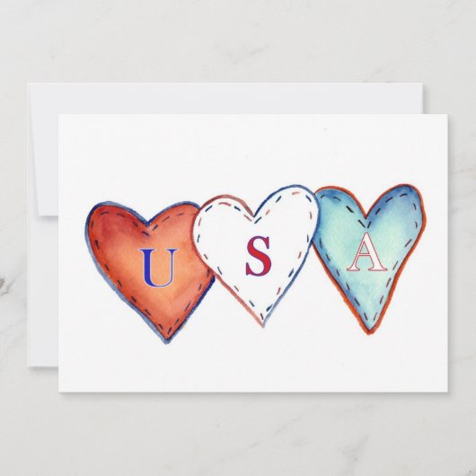 Verenigde Staten American Hearts Invite Kaart (Voorkant)