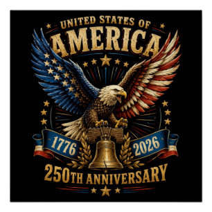 Verenigde Staten Amerika 250e Verjaardag Adelaar Perfect Poster
