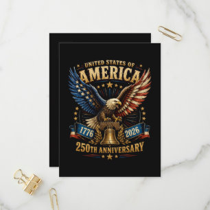 Verenigde Staten Amerika 250e Verjaardag Adelaar Uitnodiging Briefkaart