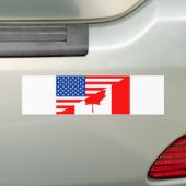 verenigde staten amerika canada halve vlag verenig bumpersticker (Op auto)