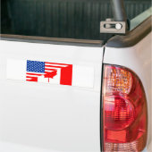 verenigde staten amerika canada halve vlag verenig bumpersticker (Op Truck)