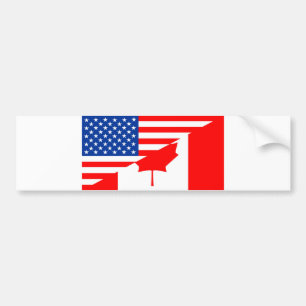 verenigde staten amerika canada halve vlag verenig bumpersticker