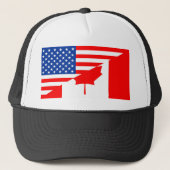 verenigde staten amerika canada halve vlag verenig trucker pet (Voorkant)