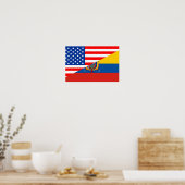 verenigde staten amerika ecuador halve vlag usa poster (Keuken)