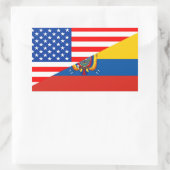 verenigde staten amerika ecuador halve vlag usa rechthoekige sticker (Tas)