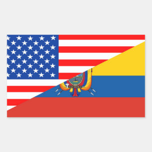 verenigde staten amerika ecuador halve vlag usa rechthoekige sticker