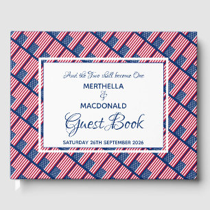Verenigde Staten AMERIKA FLAG Scripting Custom Wed Gastenboek