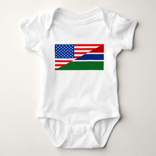 verenigde staten amerika gambia halve vlag vs land romper (Voorkant)
