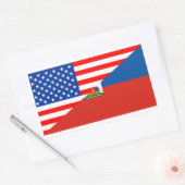 verenigde staten amerika haiti halve vlag verenigd rechthoekige sticker (Envelop)
