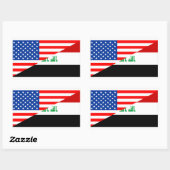 Verenigde Staten Amerika Irak halve vlag VS land Rechthoekige Sticker (Vel)