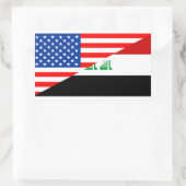 Verenigde Staten Amerika Irak halve vlag VS land Rechthoekige Sticker (Tas)