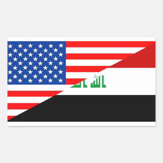 Verenigde Staten Amerika Irak halve vlag VS land Rechthoekige Sticker (Voorkant)