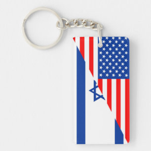 verenigde staten amerika israël halve vlag vs lan sleutelhanger