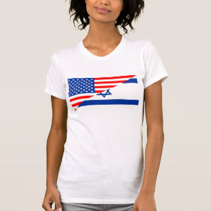 verenigde staten amerika israël halve vlag vs land t-shirt
