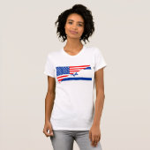 verenigde staten amerika israël halve vlag vs land t-shirt (Voorkant volledig)