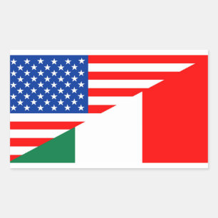 Verenigde Staten Amerika Italië halve vlag VS land Rechthoekige Sticker
