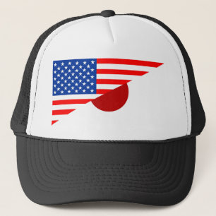 Verenigde Staten Amerika Japan Halve vlag Verenigd Trucker Pet